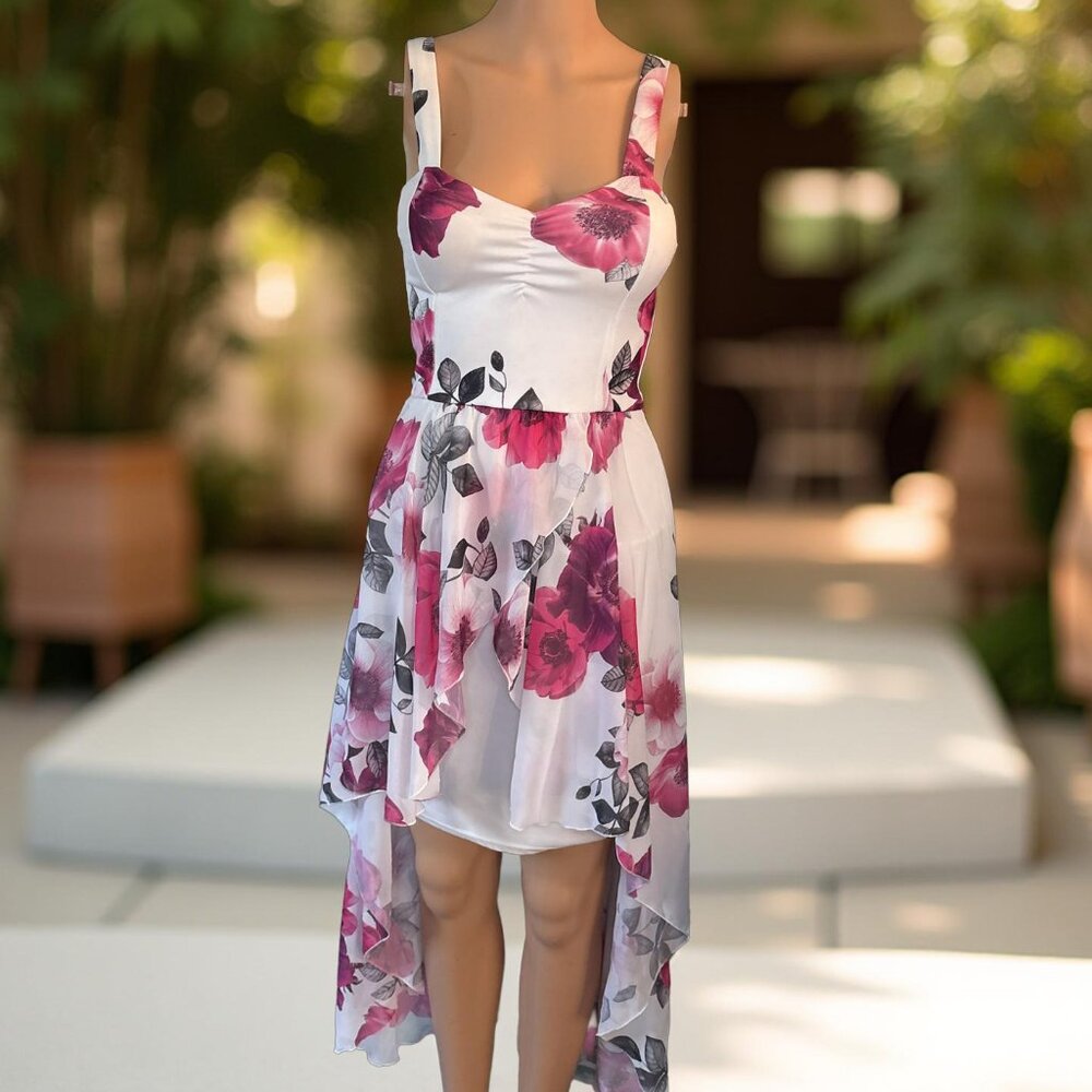 Quiz XS Floral High Low Dress Made in UK